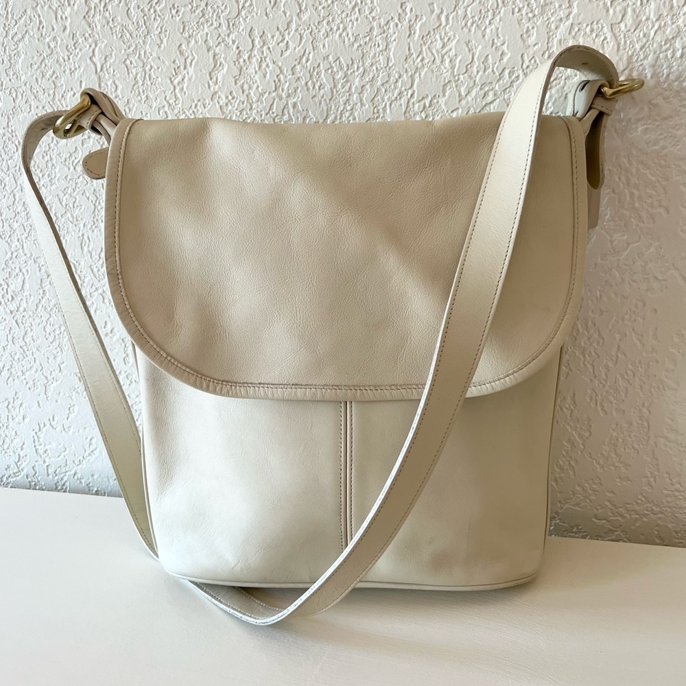 Coach Vintage Saddle Hobo Bag Bone Ivory Leather